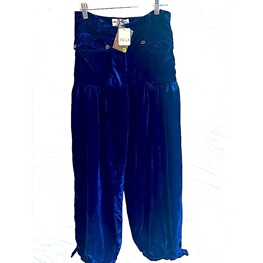 FREE PEOPLE NWT Host Pick 🎉 WE THE FREE VELVET LOTUS PANT BLUE Waist27 size 25 - Picture 10 of 10